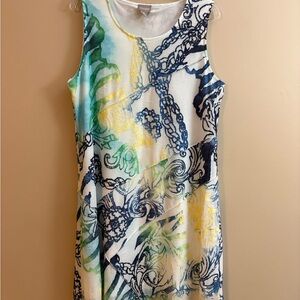 Chico’s Colorful Sleeveless Dress with Abstract Print